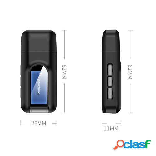 Transmisor receptor de audio T11 BT 5.0 con pantalla LCD de