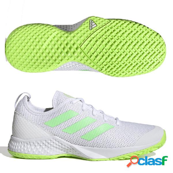 Zapatillas adidas courtflash m white beam solar green 2022