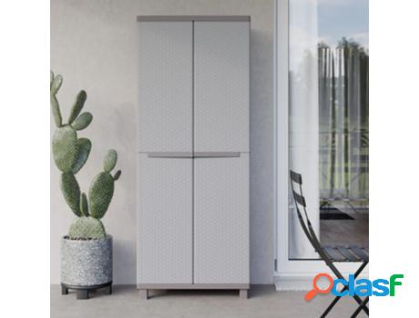vidaXL Armario almacenamiento 2 puertas gris claro beige