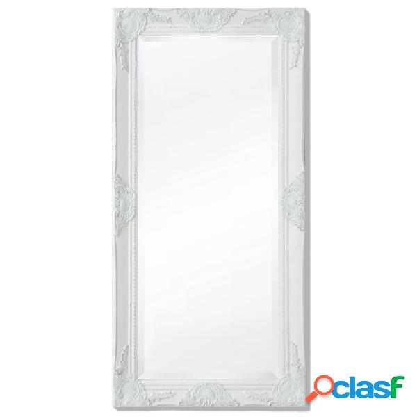 vidaXL Espejo de pared estilo barroco blanco 100x50 cm