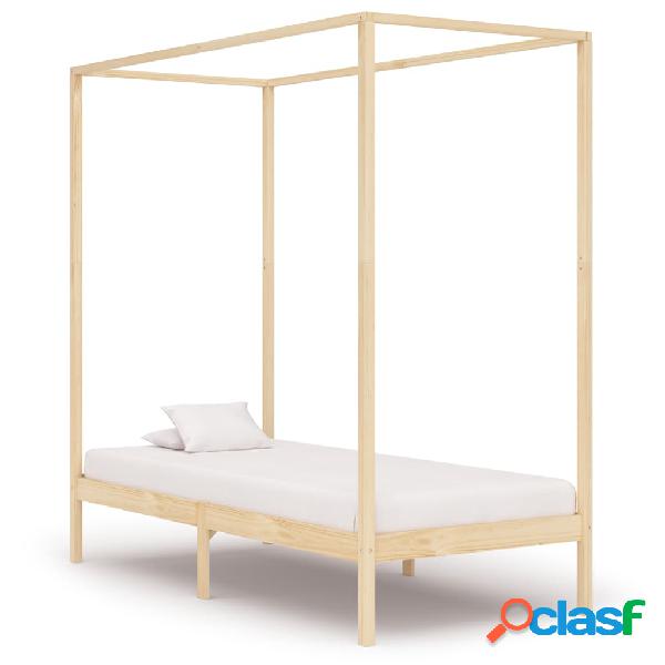 vidaXL Estructura de cama con dosel madera maciza de pino