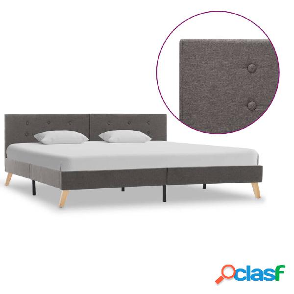 vidaXL Estructura de cama de tela gris topo 180x200 cm