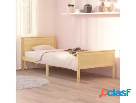 vidaXL Estructura de cama madera maciza de pino 90x200 cm
