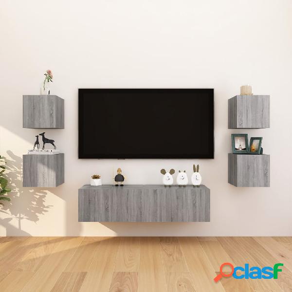 vidaXL Muebles para TV de pared 8 uds gris Sonoma 30,5x30x30