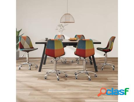 vidaXL Sillas de comedor giratorias 6 unidades tela de
