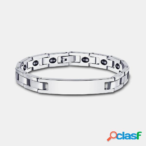 1 pulsera de acero titanio para hombre Imán desmontable