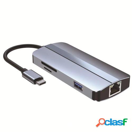 2205 USB C Hub adaptador 8-en-1 tipo C estación de