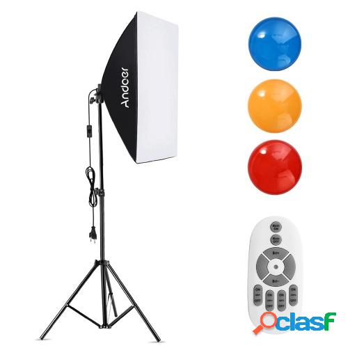 Andoer Studio Photography Softbox Kit de luz LED RGB que