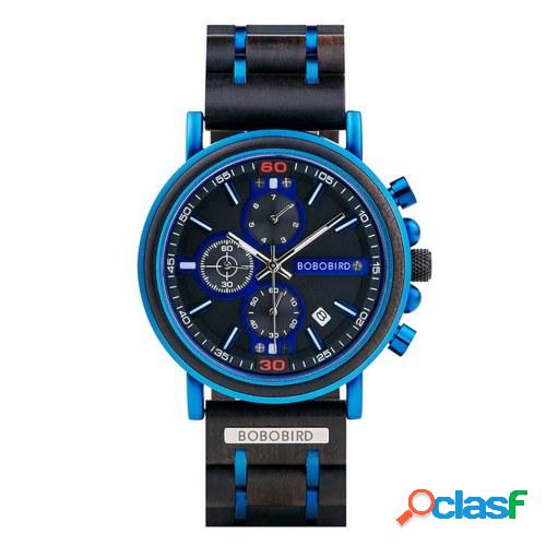 BOBO BIRD Reloj de cuarzo de madera para hombre Reloj de