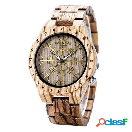 BOBO BIRD Reloj de madera para hombre Cronógrafo con