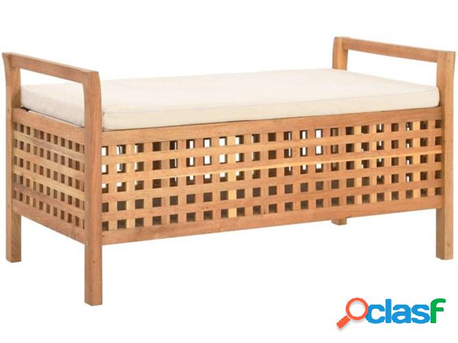 Banco VIDAXL Almacenaje 93x49x49 cm madera nogal maciza