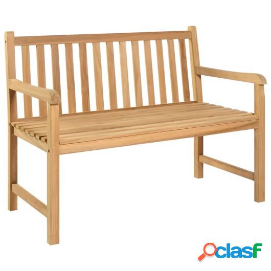 Banco de jardín de madera maciza de teca 114 cm