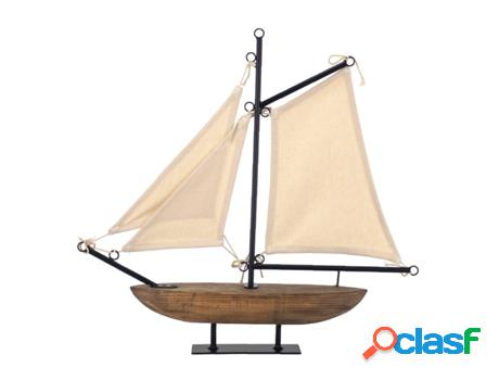 Barco Velero Blanco de Madera 47*8*50cm Modelismo de Barcos