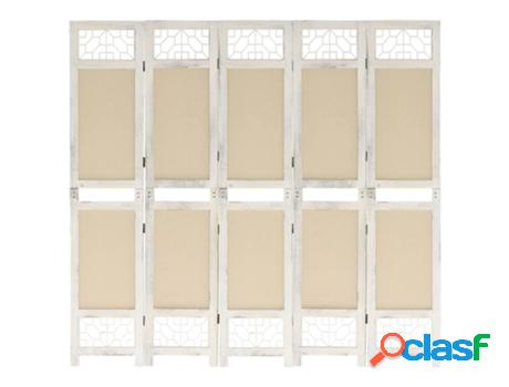 Biombo VIDAXL divisor de 5 paneles Beige (175 x 165 cm -