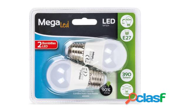 Bombilla Led esférica Mini Megaled E27 Luz Neutra 390LM 5W