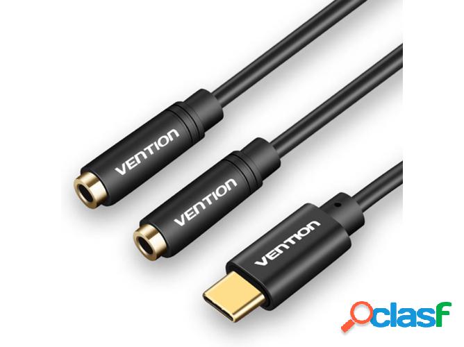Cable Adaptador VENTION convertidor audio Tipo-C para dos