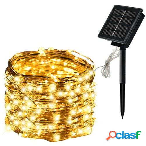 Cadena de panel solar Alambre de cobre ligero 8 modos Luces