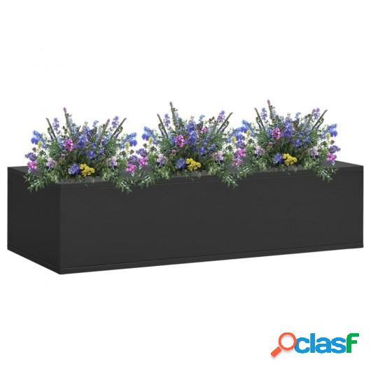 Caja de flores de oficina de acero gris antracita 90x40x23