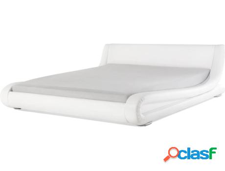 Cama BELIANI Avignon (Blanco - Piel -230x210x72 cm)