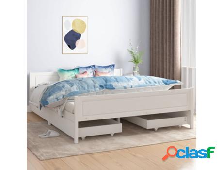 Cama VIDAXL Blanco Madera (Compatible con Colchón: 206 x