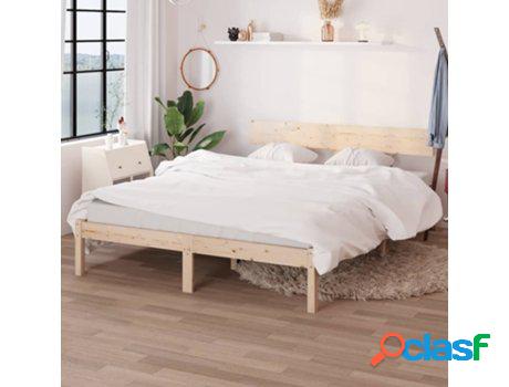 Cama VIDAXL Marrón Madera (Compatible con Colchón: 196.5 x