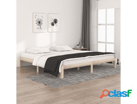 Cama VIDAXL Marrón Madera (Compatible con Colchón: 203.5 x