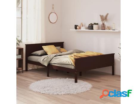 Cama VIDAXL Marrón Madera (Compatible con Colchón: 208 x