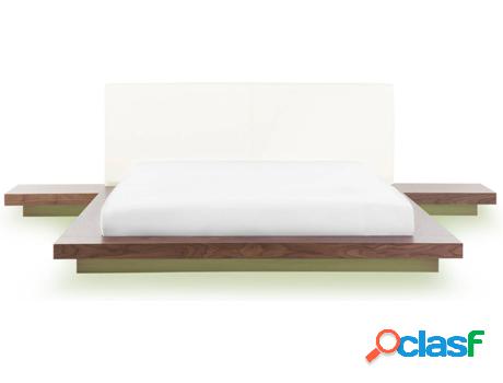 Cama Zen con LED (Marrón - MDF -219x199x88 cm)