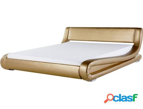 Cama de Agua Avignon (Dorado - Piel -230x193x72 cm -