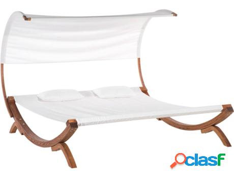 Cama de Jardín BELIANI Teramo (Blanco - Madera de Alerce