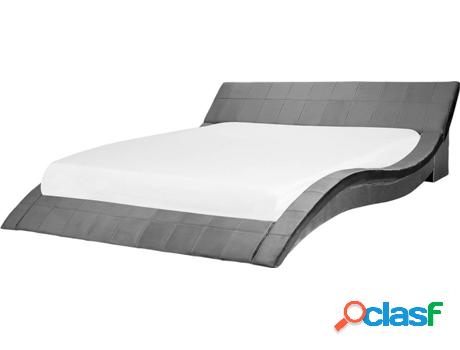 Cama de Água BELIANI Vichy (Gris - Terciopelo -255x213x70