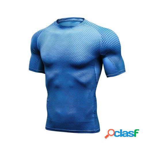 Camiseta deportiva para hombre Estampado 3D Cuello redondo