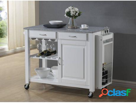 Carrito de Cocina VENTA-UNICA Owen (Blanco - Madera -