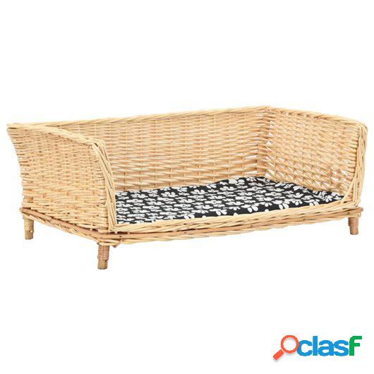 Cesta para perros con cojín sauce natural 90x54x35 cm