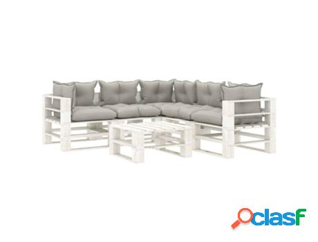 Conjunto Relax VIDAXL Gris Topo Madera (6 Piezas)