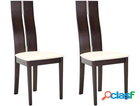 Conjunto de 2 Sillas VENTA-UNICA Salena (Wengé - Piel