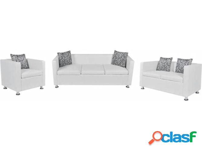 Conjunto de Sofás VIDAXL 2 y 3 plazas + Sillón cuero