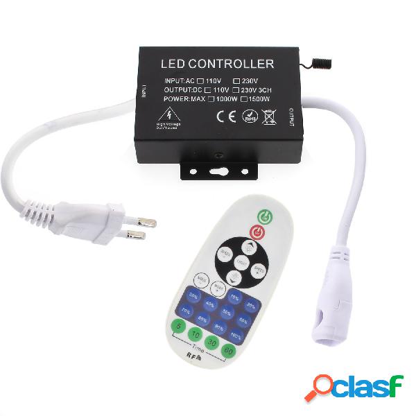 Controlador dimmer rf tira led 220v monocolor 1500w 6x14mm