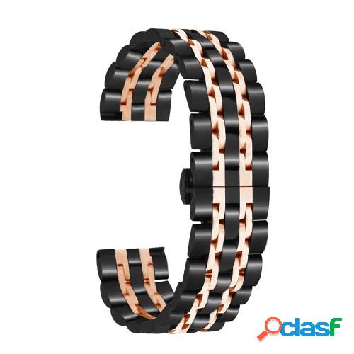 Correas de reloj de acero inoxidable de 22 mm con extremo