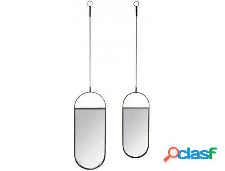 Espejo De Pared HOGAR Y MÁS Colgante Oval Set (acero)
