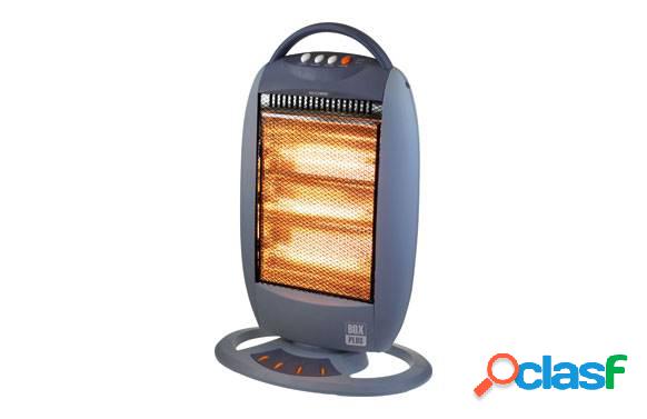 Estufa halógena oscilante gris con asa 400/800/1200w