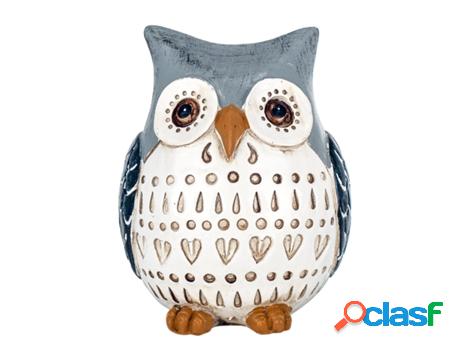 Figura Búho AZUL de Resina 14*11*12cm Figura de Búho