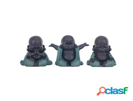 Figura Buda 3 Unidades Marrón de Resina 8*7*9cm Figura de