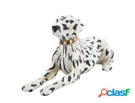 Figura Perro Dalmata Blanco de Resina 16*14*37cm Figura de