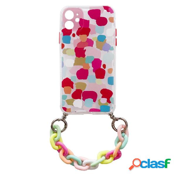 Funda Em Gel Elástico Flexible Color Chain con Pingente de