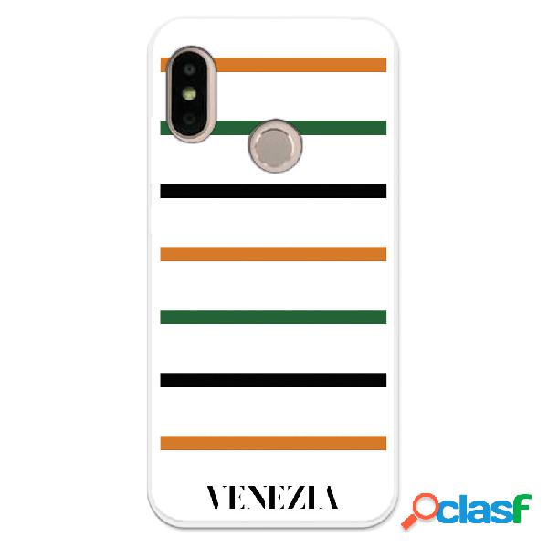 Funda para Xiaomi Mi A2 Lite del Venezia Fondo Blanco Rayas