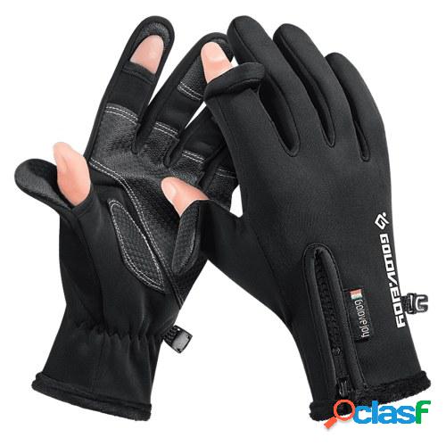 Guantes de pesca de invierno con orificios para los dedos