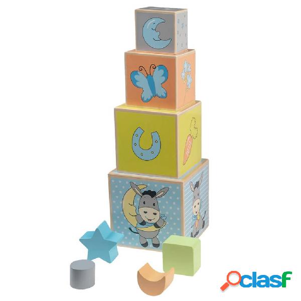 Happy People Cubos apilables de madera Donkey