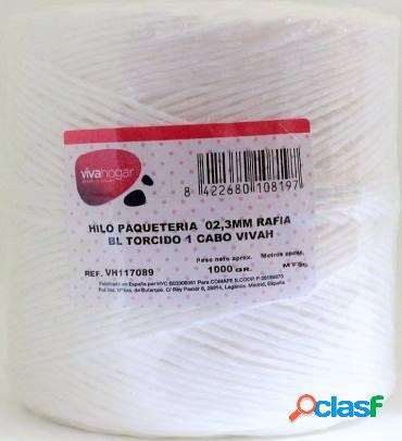 Hilo de paquetería Rafia Blanco Torcido 1 Cabo Vivahogar