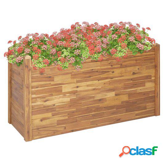 Jardinera de madera maciza de acacia 160x60x84 cm